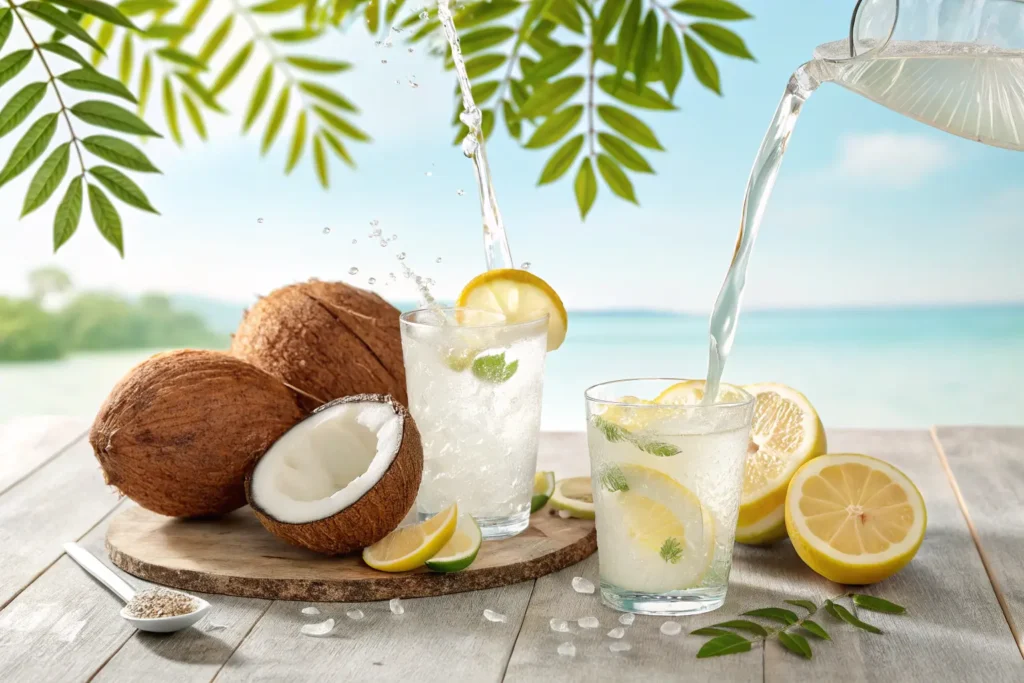 Coconut Water with Lemon