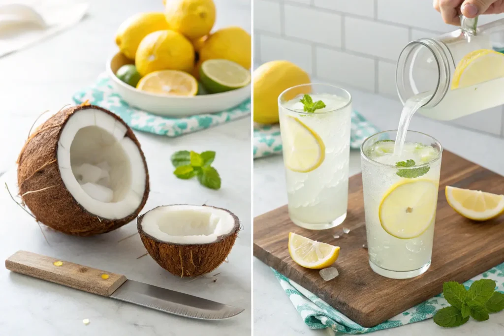 Coconut Water with Lemon