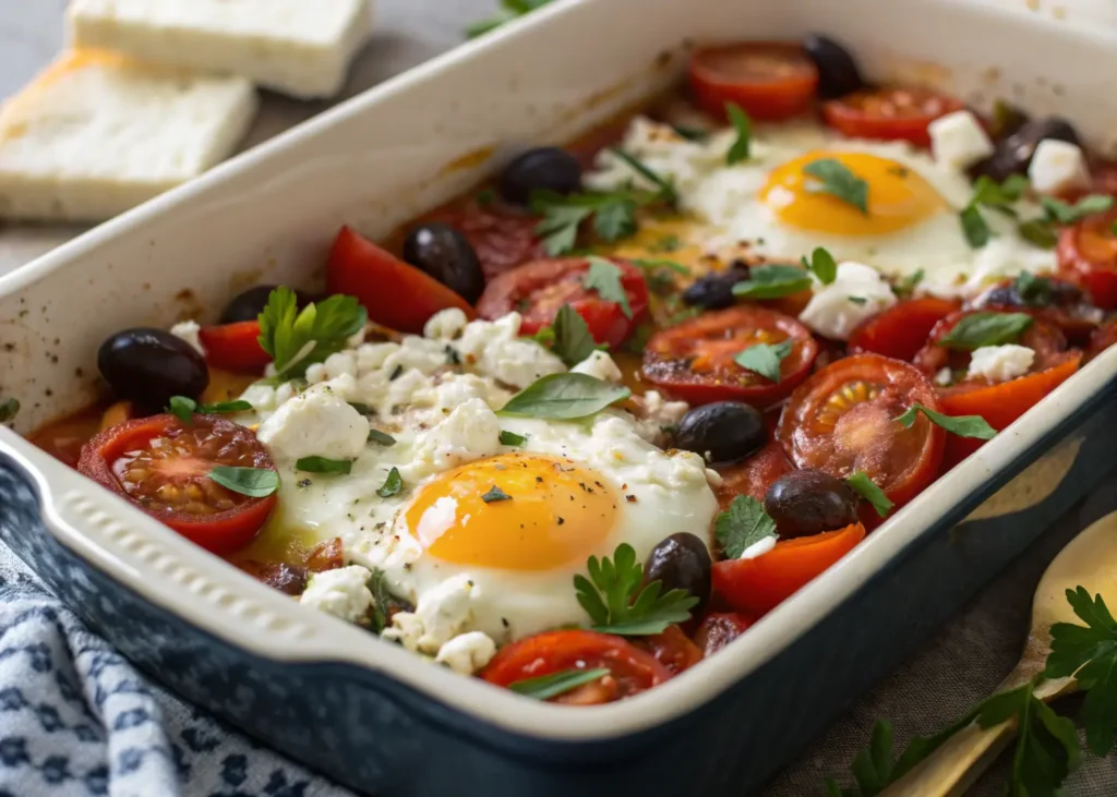 Baked Feta Eggs
