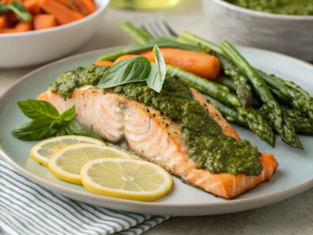 Baked Pesto Salmon
