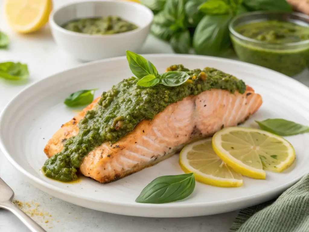 Baked Pesto Salmon