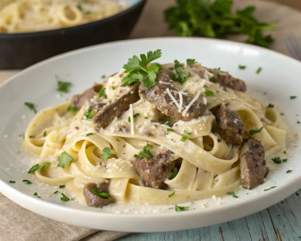 Beef Alfredo Pasta