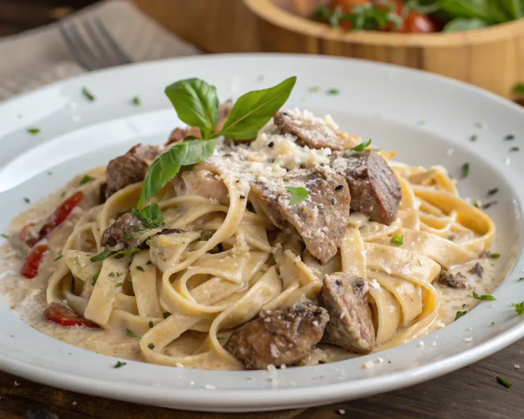 Beef Alfredo Pasta
