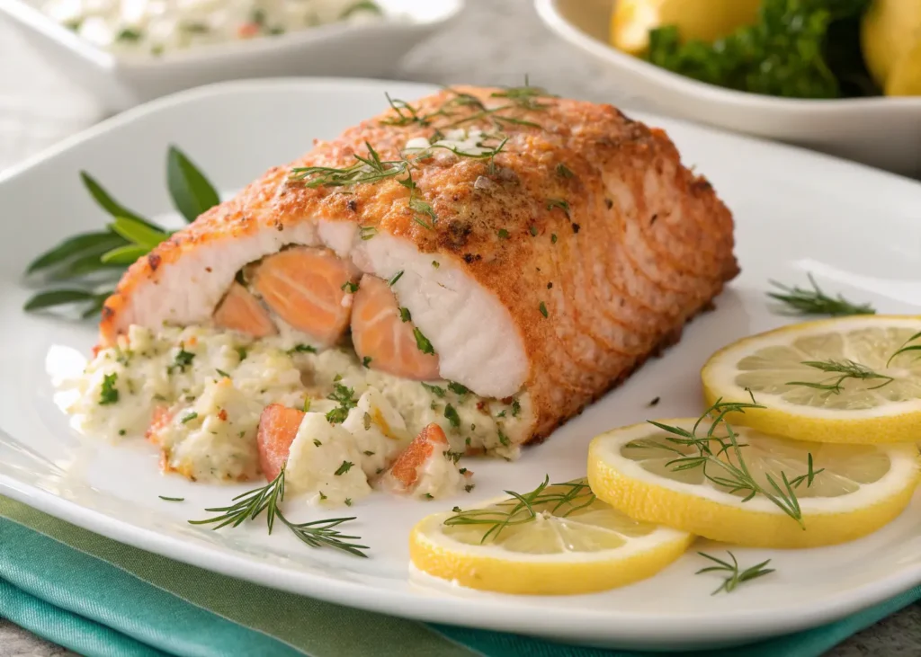 Crab-Stuffed Salmon