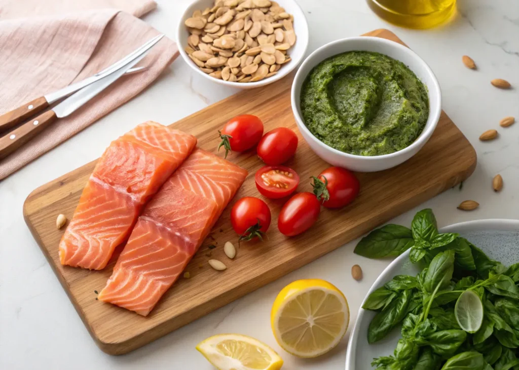 Baked Pesto Salmon