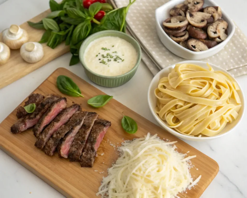 Beef Alfredo Pasta